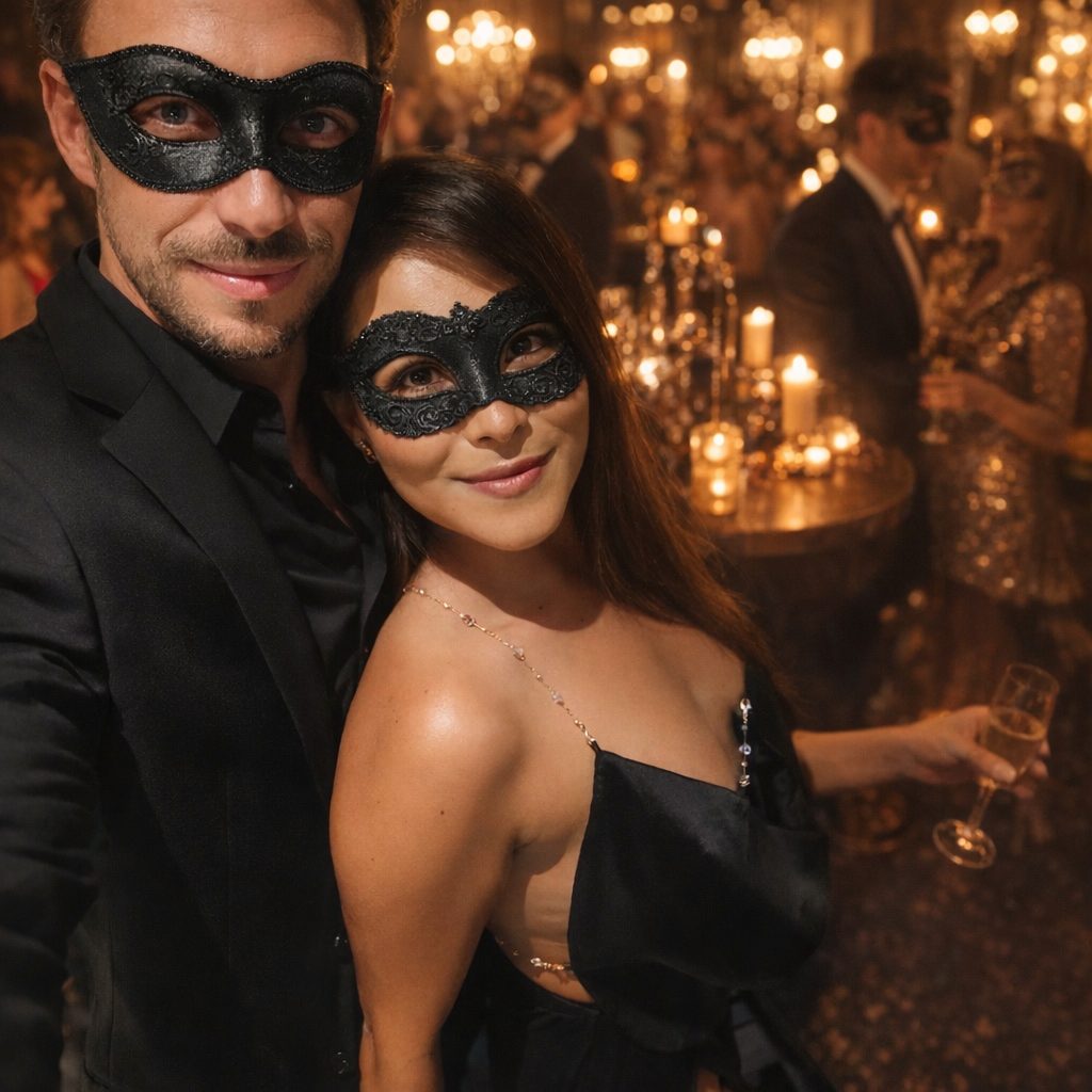 Alessandro y Johana (TwinFlames) con antifaces